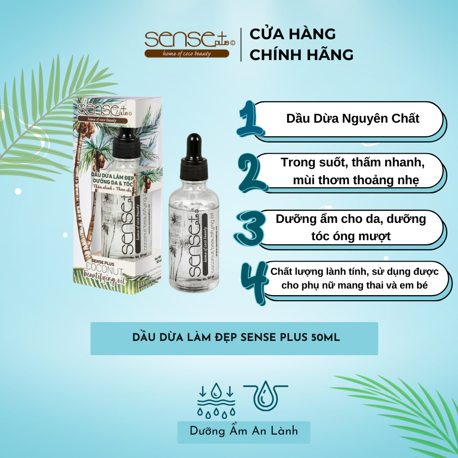 DẦU DỪA LÀM ĐẸP SENSE PLUS NGUYÊN CHẤT 50 ML