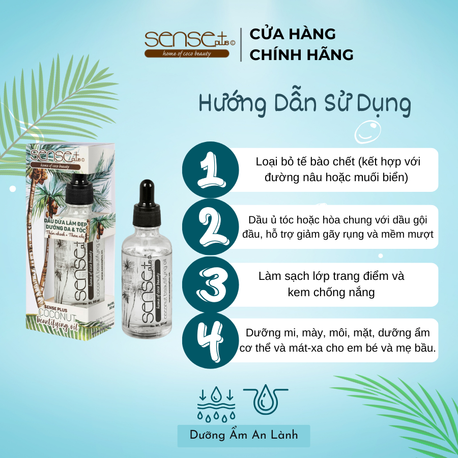 DẦU DỪA LÀM ĐẸP SENSE PLUS NGUYÊN CHẤT 50 ML
