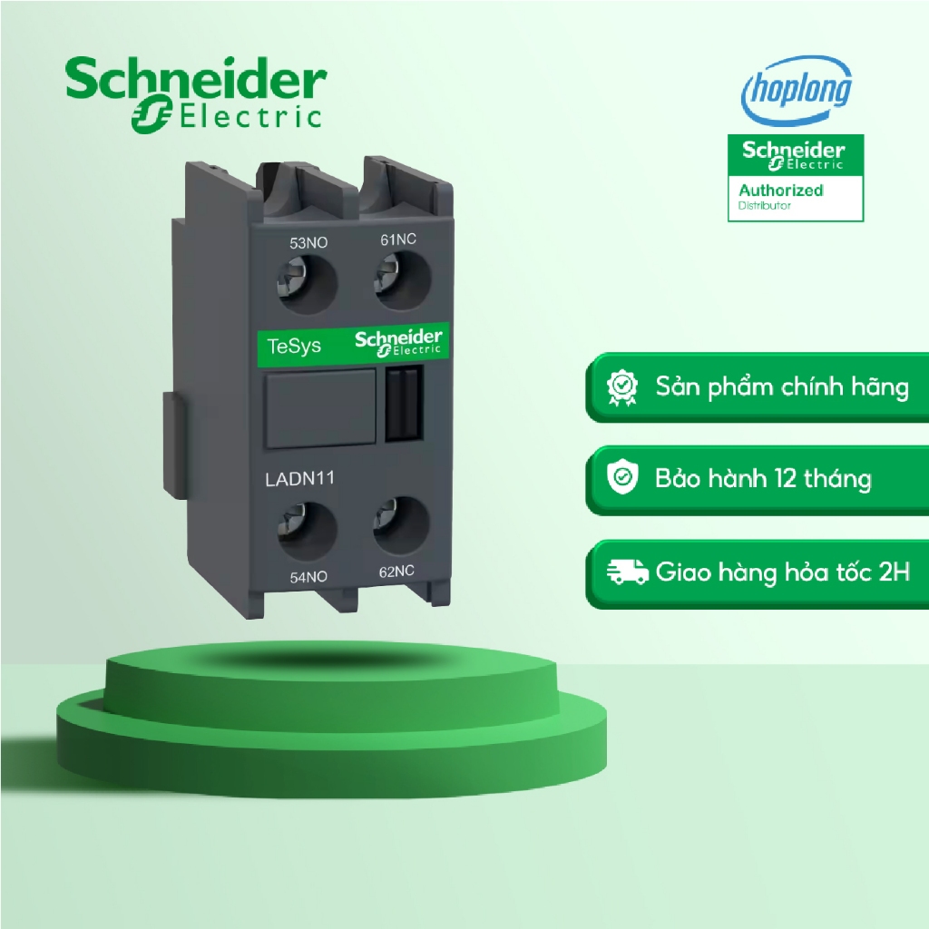 Khối tiếp điểm phụ Schneider LADN11 - (1NO+1NC) - 9A