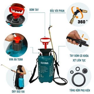 Bình xịt phun sương đeo vai cao cấp 6L Suvina