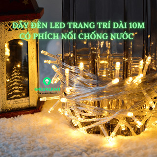 Dây đèn LED Chớp nháy 10m hàng tốt, bóng nháy kim, dây đèn trang trí có phích nối chống nước decor trong nhà ngoài trời