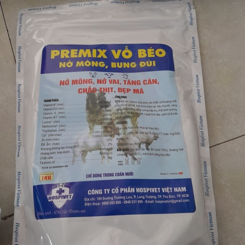 Vỗ béo heo, trâu bò PIGS MAX 1kg tăng trọng nhanh, nở mông vai