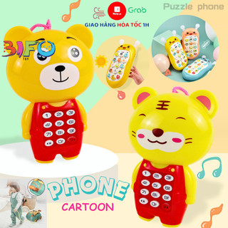 Đồ chơi điện thoại di động hình động vật dễ thương phát nhạc đáng yêu đa chức năng gặm nướu cho bé