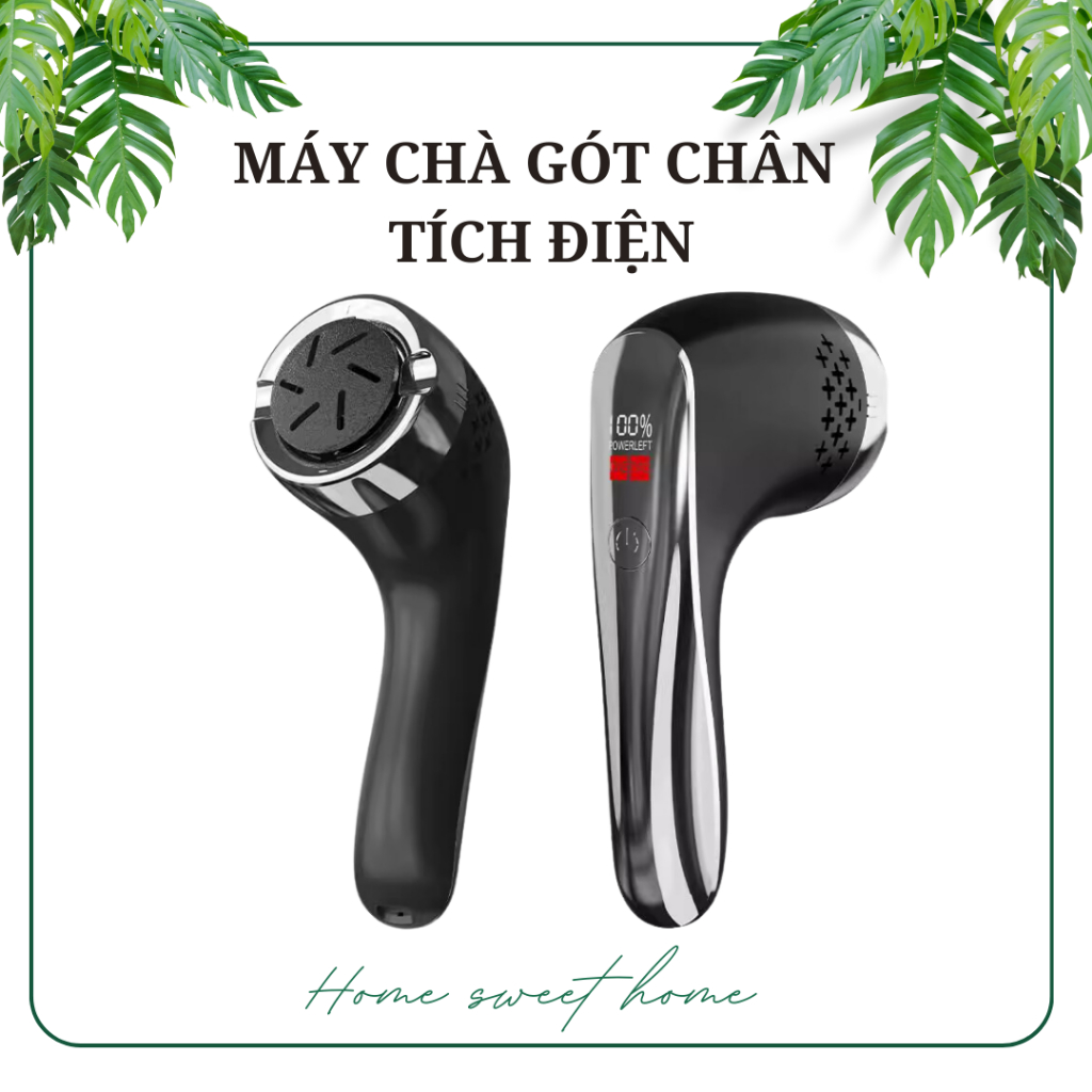 Máy chà gót chân tích điện, máy mài da chết chân tại nhà, tặng kèm 3 đầu mài thay thế