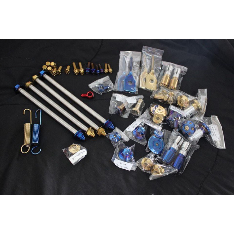 Óc đĩa và bắt heo dầu màu titan và màu vàng và mày Salaya đủ các siz cho xe máy.