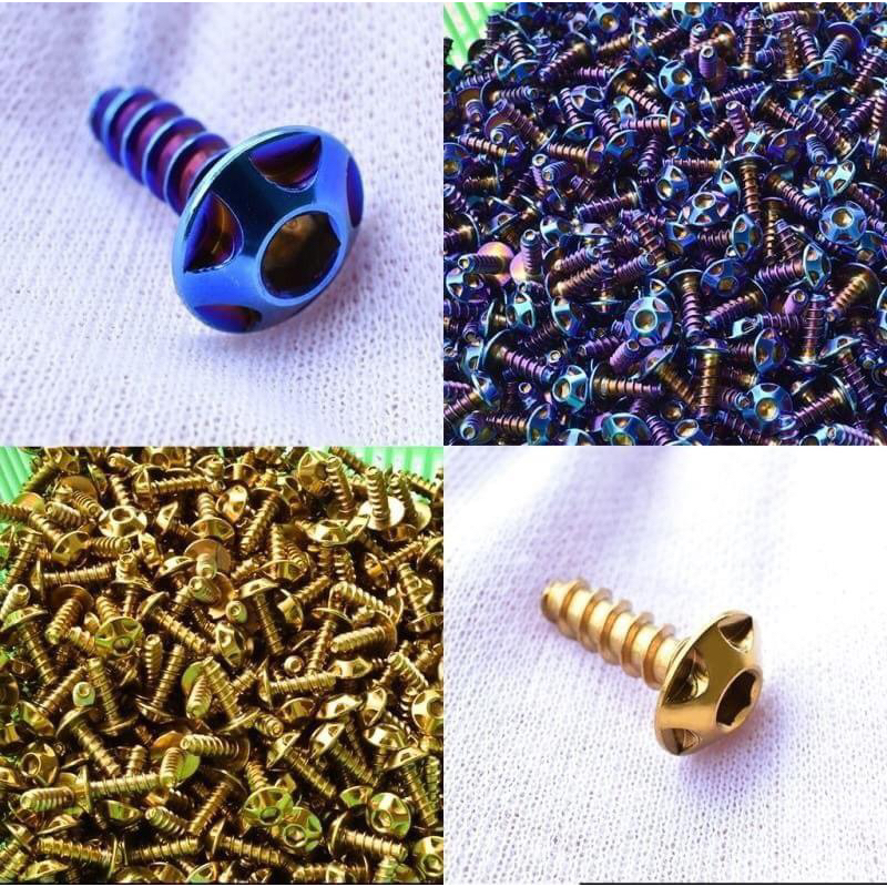 Óc đĩa và bắt heo dầu màu titan và màu vàng và mày Salaya đủ các siz cho xe máy.