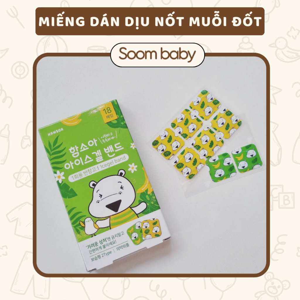 Miếng dán làm dịu nốt muỗi đốt Hamsoa Hàn Quốc cho bé