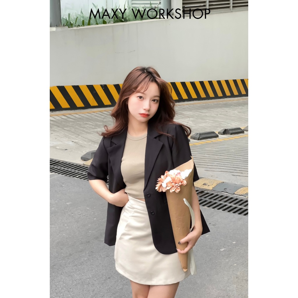 Áo blazer ngắn tay 2 nút Short Button Blazer Maxy Workshop
