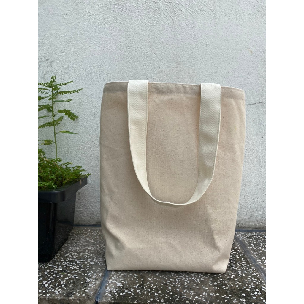 Túi Tote Vải Canvas Vintage Màu Beige , chất liệu vải Non Dyed