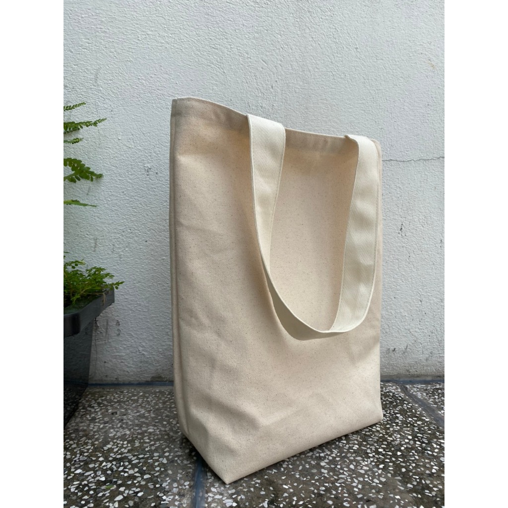 Túi Tote Vải Canvas Vintage Màu Beige , chất liệu vải Non Dyed