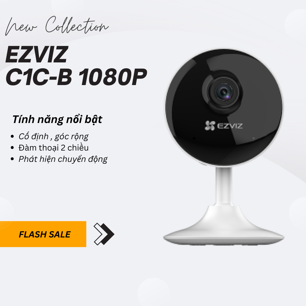 Camera ip wifi ezviz c1c-b 2MP 1080p - Góc nhìn rộng 130 độ- Chuẩn nén siêu cao H265