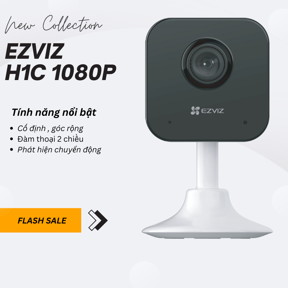 [Mã ELEZ60 giảm 100% đơn 500K] Camera WI-FI EZVIZ H1C 1080p, Góc Rộng 108 Độ, Đàm Thoại 2 Chiều- chức năng thông minh