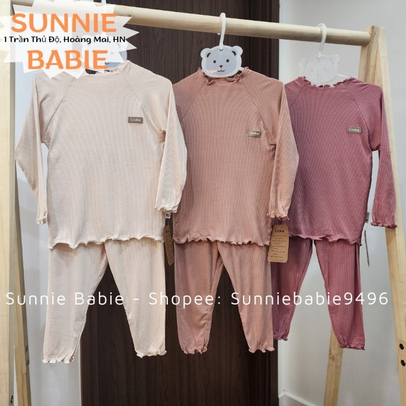 Bộ raglan bổ trụ dài tay cookie chất vải tăm mềm mại cho bé  từ 9 tháng đến 5 tuổi.