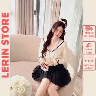 Set áo+chân váy xếp ly váy đẹp dáng thuỷ thủ_lerin b72