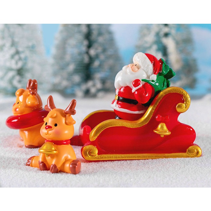 Tượng ông già Noel, người tuyết, cây thông, trang trí tiểu cảnh Giáng Sinh để bàn