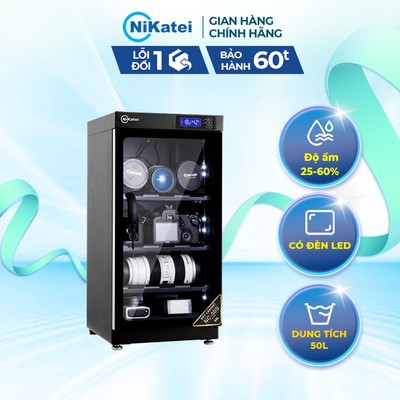 Tủ chống ẩm cao cấp Nikatei NC-50S SILVER dung tích 50 lít, bảo hành điện tử toàn quốc 5 năm