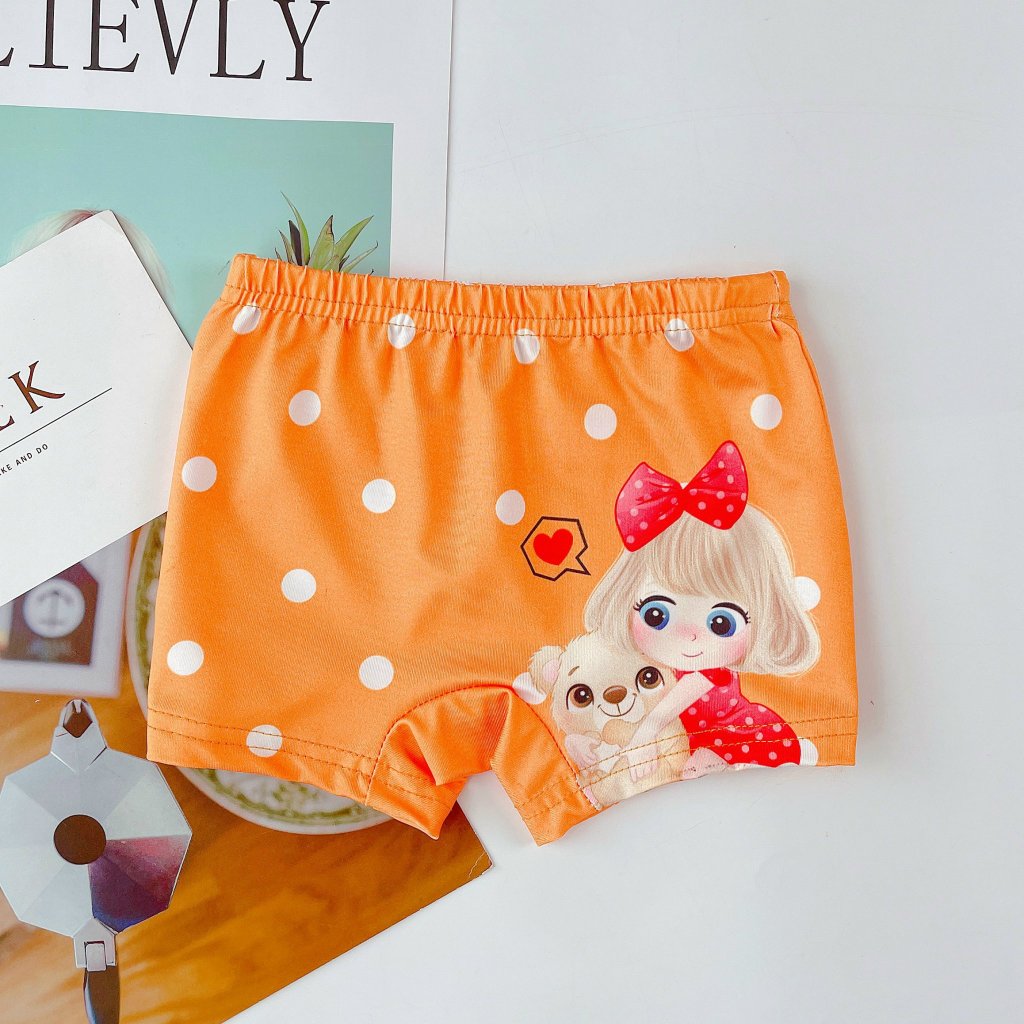 Quần chip đùi cho bé vải cotton thun lạnh  hình em bé nhiều màu sắc cho bé gái 2-12tuổi-namkidsqate