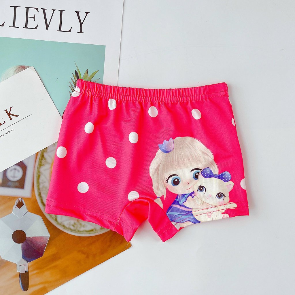 Quần chip đùi cho bé vải cotton thun lạnh  hình em bé nhiều màu sắc cho bé gái 2-12tuổi-namkidsqate
