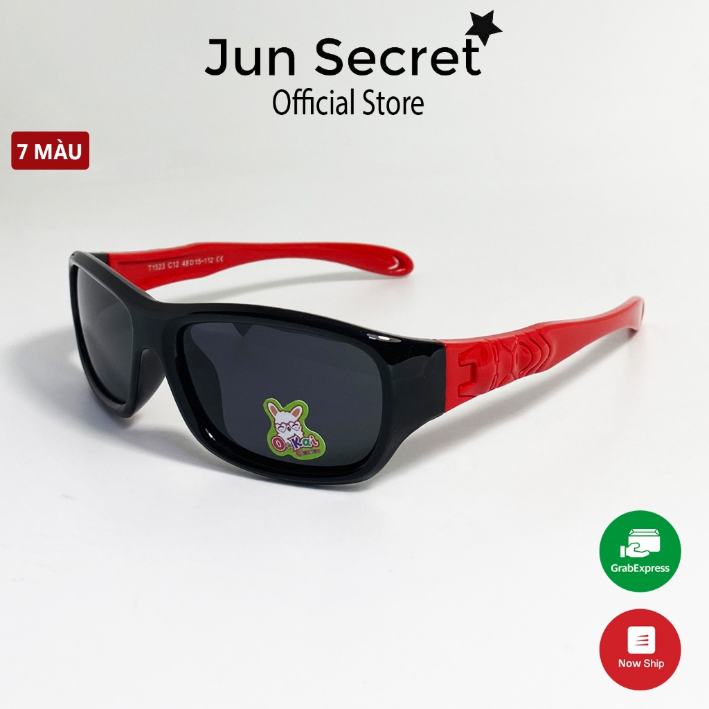 Mắt kính mát siêu dẻo Jun Secret form ôm mặt chống tia Uv dành cho bé từ 2-6 tuổi JS1523