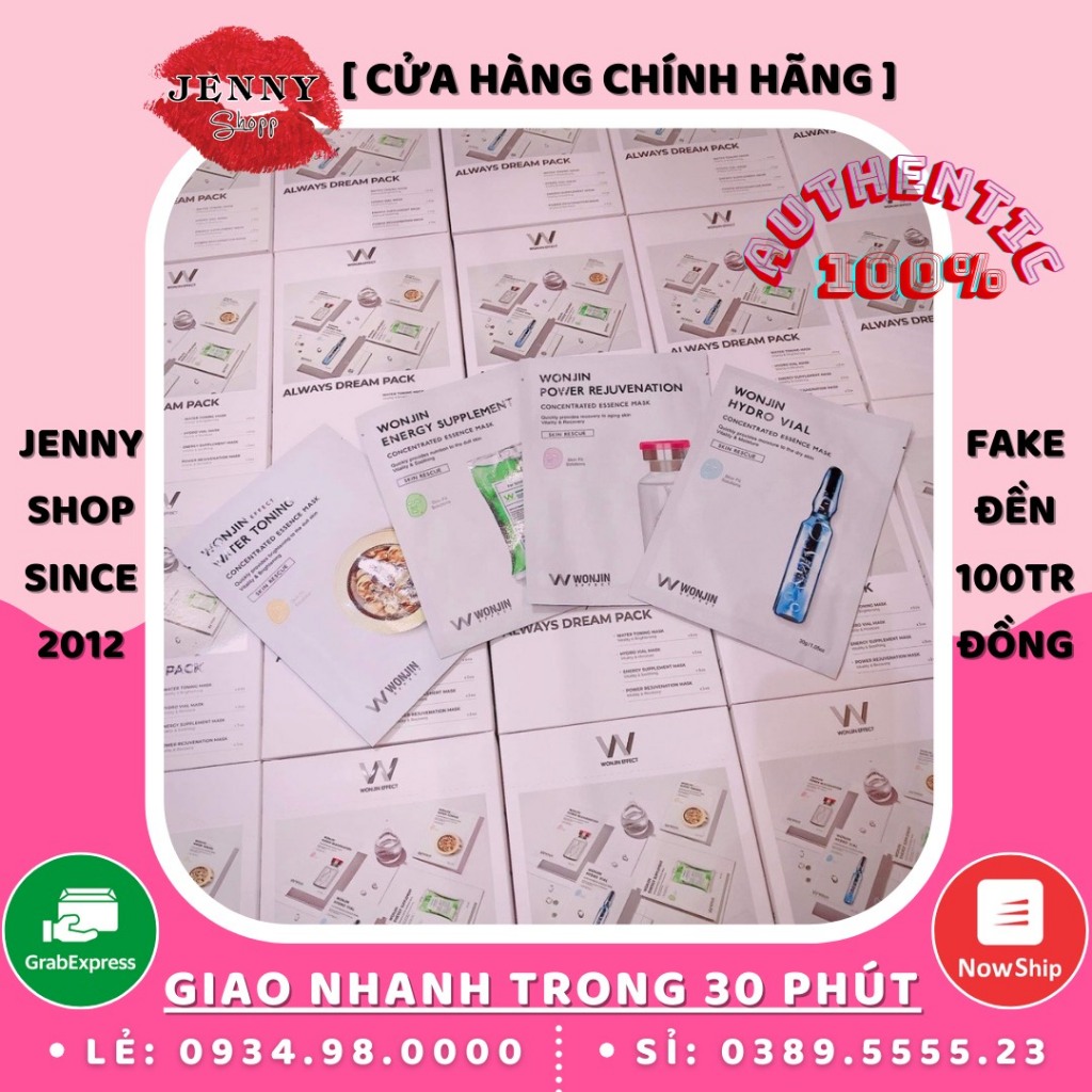 Nguyên Hộp 10 Miếng Mặt Nạ Giấy Wonjin Concentrated Essence Mask