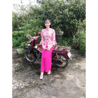 Set áo bà ba tay loe lụa xinh xắn