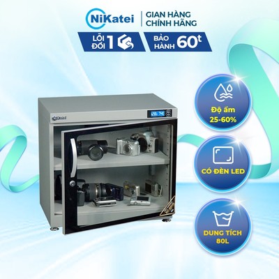 Tủ chống ẩm nhập khẩu Nikatei NC-80HS Siver Plus dung tích 80 lít -  Bảo hành điện tử