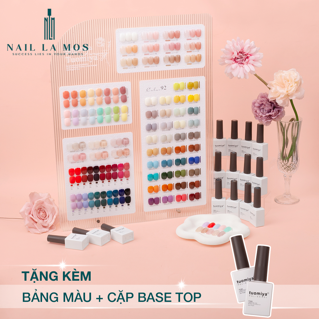 Set sơn gel Tuomiya chính hãng 92 màu nail - Sơn móng tay mix gel thạch tone hồng, thạch nhũ