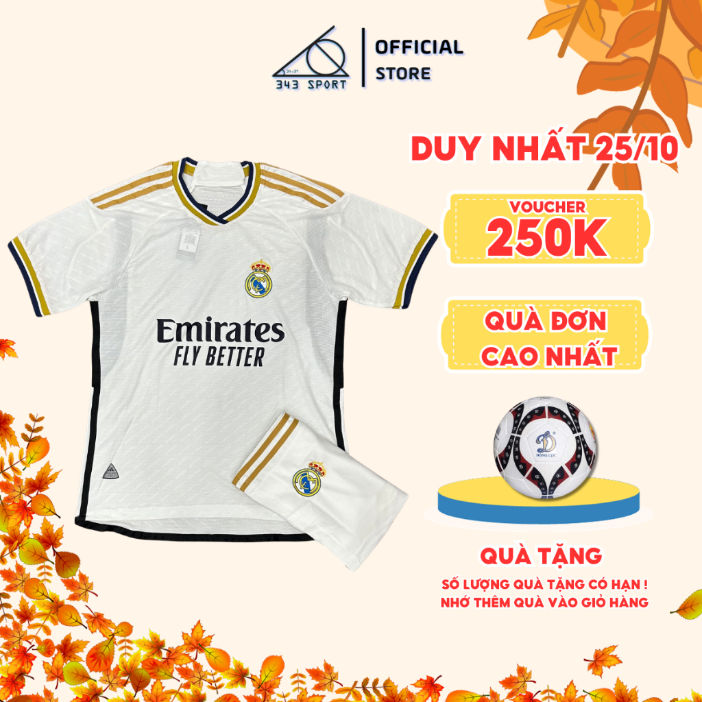 Áo Bóng Đá CLB Real Mùa Mới Vải Thái, Sân nhà, Giá Rẻ Mùa 2023/2024