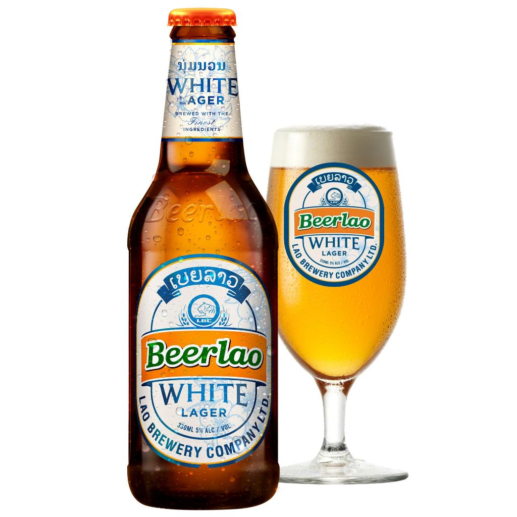 Bia Lào White Lager 5% – Chai 330ml – Thùng 24 Chai