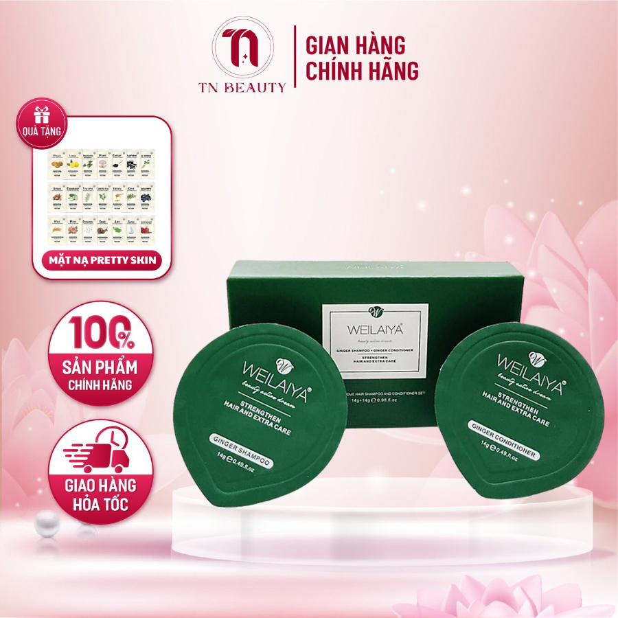 Set mini dầu gội xả và hấp phục hồi nấm, xả gừng Weilaiya phục hồi khô xơ hư tổn kích thích mọc tóc 14g