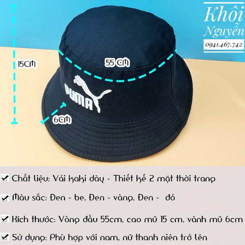 Mũ nón vành Unisex Nam , Nữ/ nón bucket/ nón tai bèo /nón thêu 2 mặt