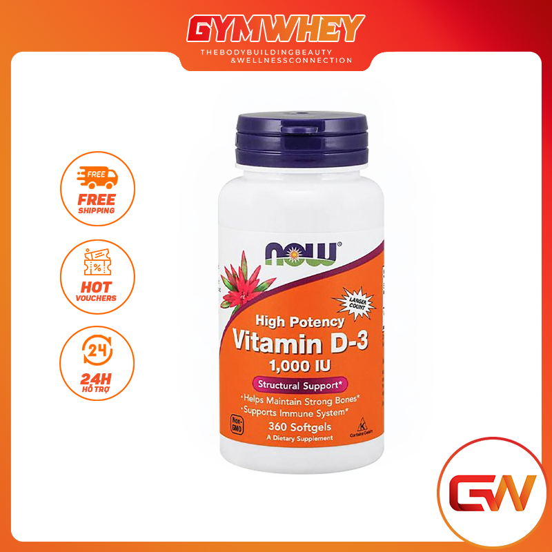 Vitamin D Now Hàm Lượng Vitamin D3 cao Giúp Phát Triển Chiều Cao Khỏe Xương Khớp Và Tăng Sức Đề Kháng Now Vitamin D3