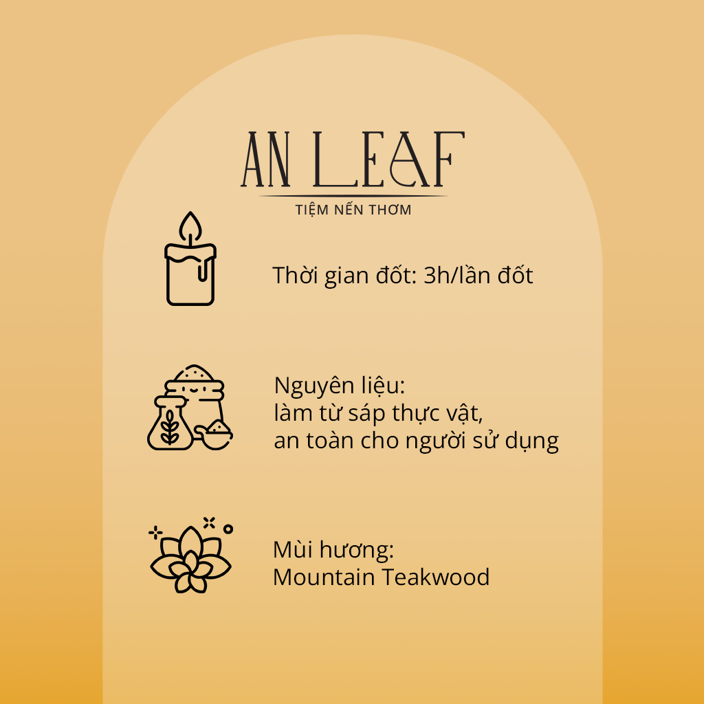 Nến thơm phòng, nến thơm noel giáng sinh An Candle tinh dầu không khói Peffect Harvest Mountain Teakwood