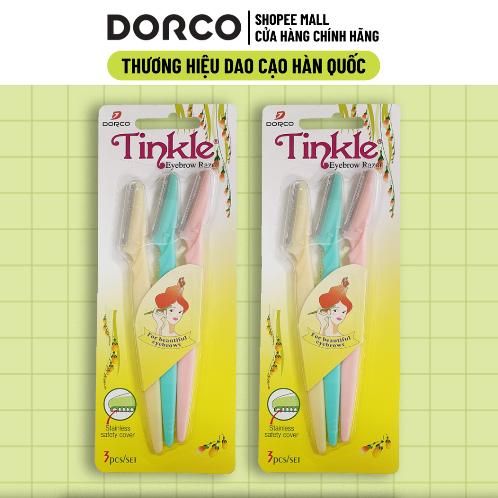 Combo 2 Vỉ Dao Cạo Chân Mày Dorco Tinkle Eyebrow