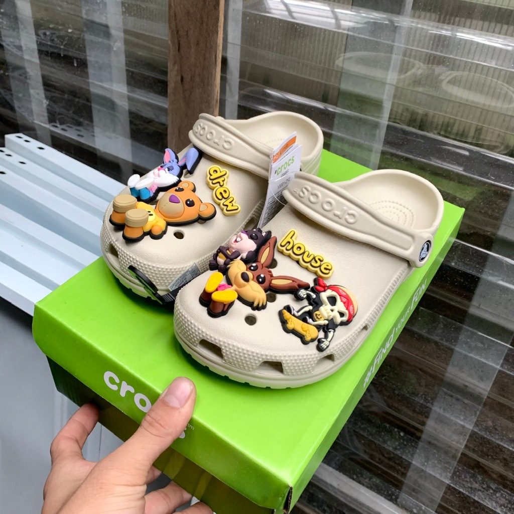 Dép sục Clog - TẶNG kèm full bộ hình gắn Drew House 3D như ảnh