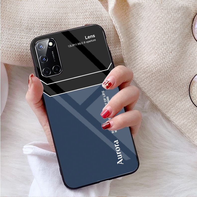 Ốp Lưng OPPO A52, A92, A16 Mặt kính gương sáng bóng cao cấp