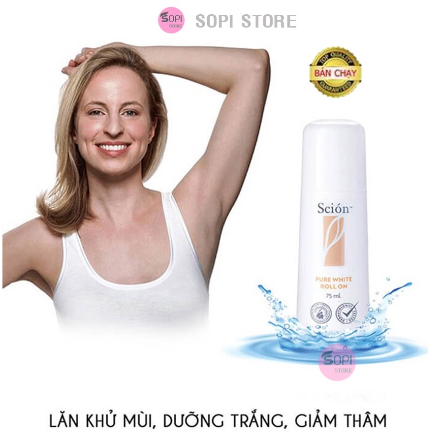 Lăn khử mùi Scion Nuskin 75ml ngăn mùi hôi nách không làm ố quần áo, làm sáng vùng da dưới cánh tay