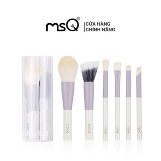 Bộ cọ trang điểm màu tím 6 cây msq morandi mini portable travel makeup brush set with case