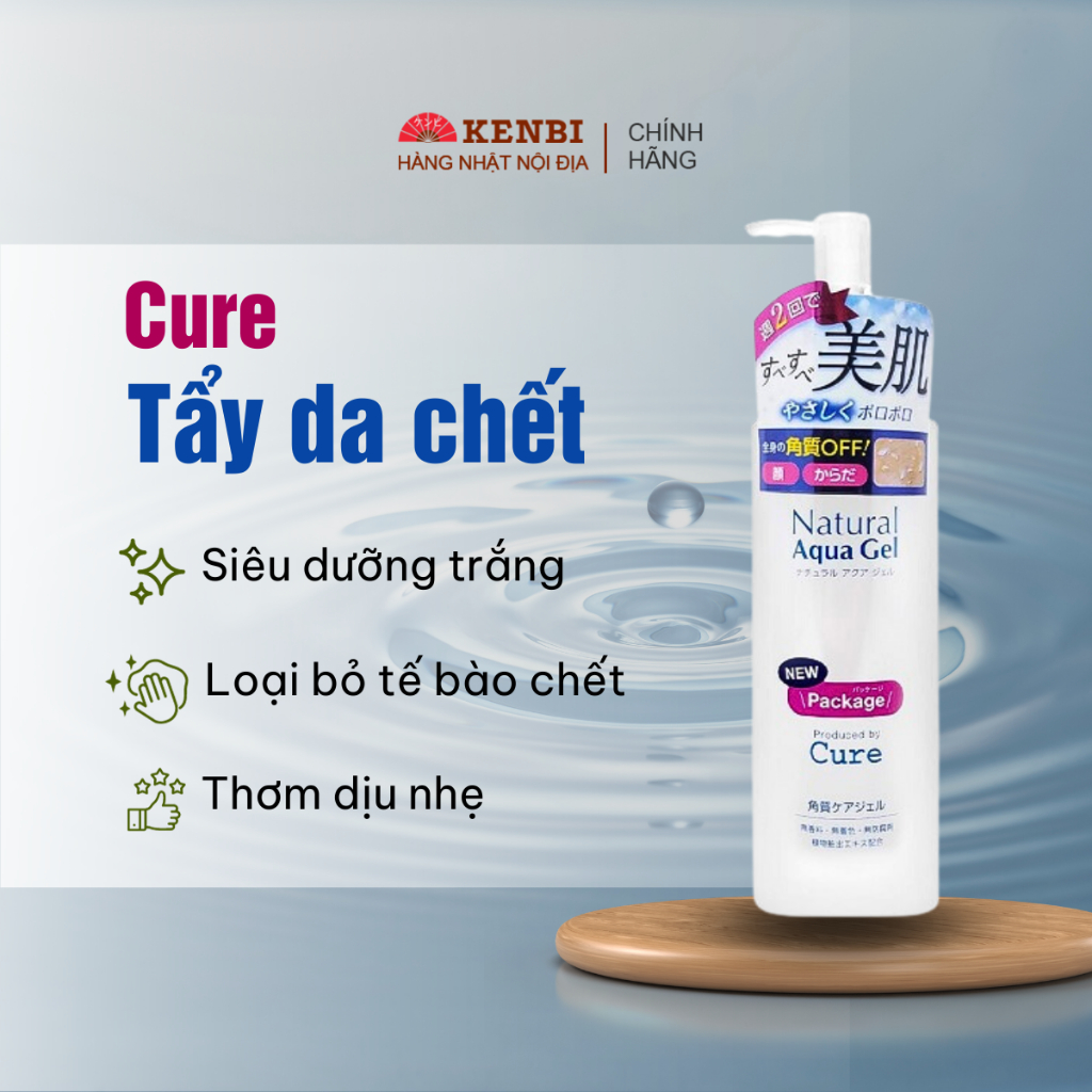 Tẩy da chết Cure Nature Aqua Gel 250ml Nhật Bản hỗ trợ trẻ hóa làn da - Shop hàng Nhật Kenbi