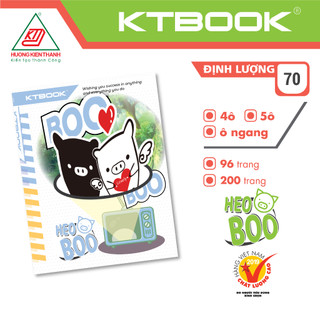 Gói 10 cuốn Tập học sinh KTBOOK cao cấp Heo Boo giấy trắng ĐL 70 gsm - 96 trang
