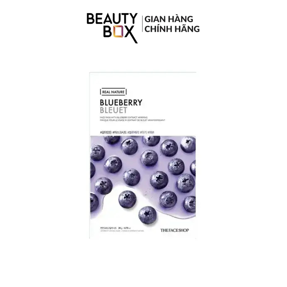 Mặt Nạ Giấy Làm Săn Chắc Da THE FACE SHOP Real Nature Blueberry 20G