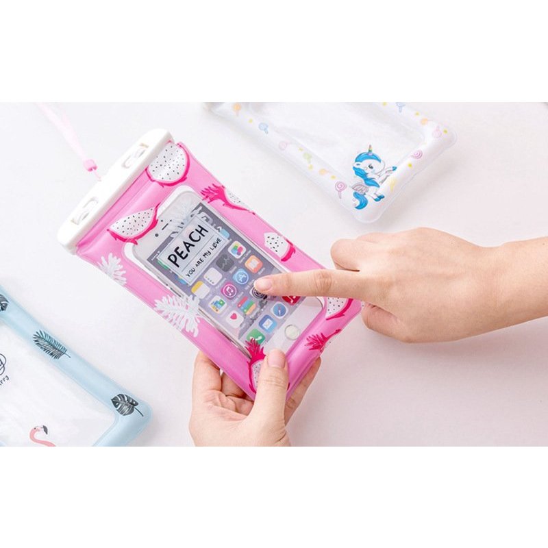 Túi Chống Nước Điện Thoại Bảo Vệ Điện Thoại Dưới Nước Khi Đi Bơi Đi Biển Viền Phao Cao Cấp Kèm Dây Đeo