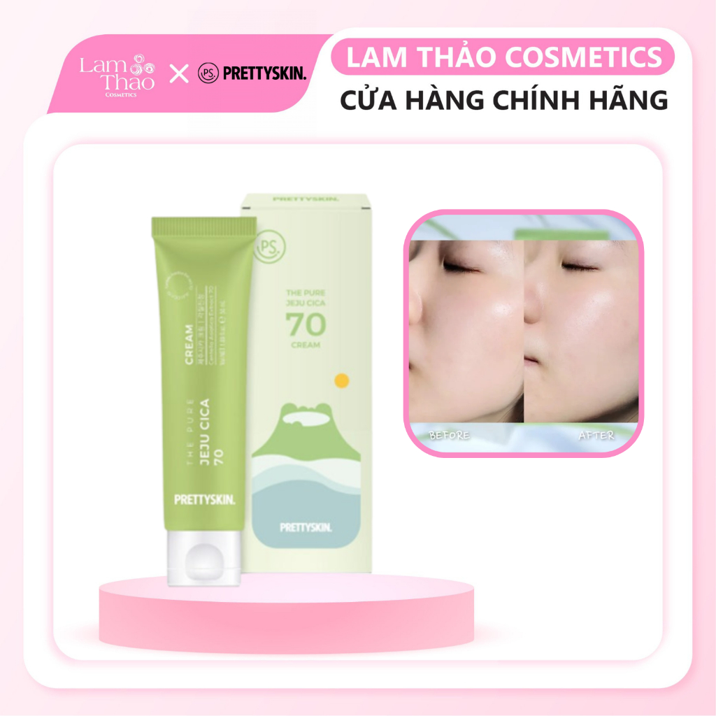 Kem Dưỡng Da Rau Má Pretty Skin The Pure Jeju Cica 70 Cream 50ml