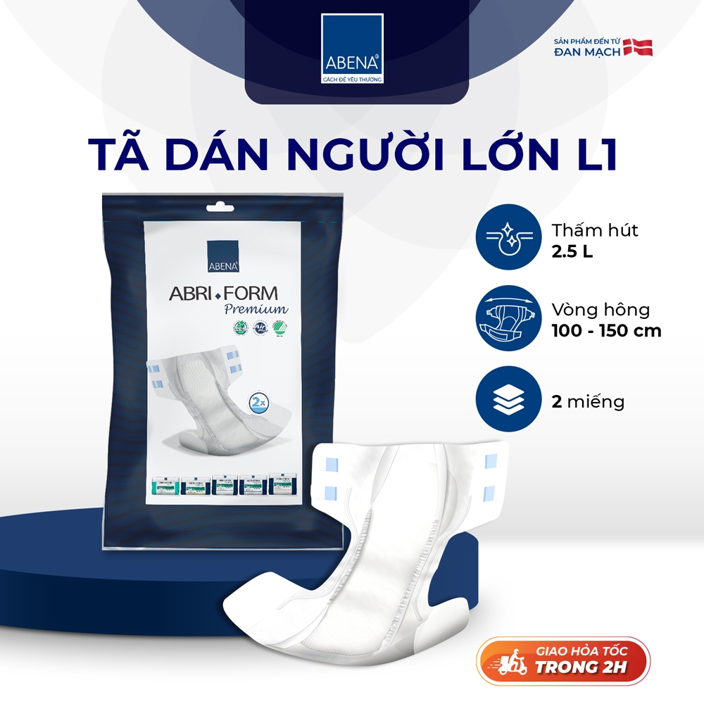 Tã dán người lớn Abena Abri Form Premium - Nhập khẩu Đan Mạch (Gói 2 miếng)