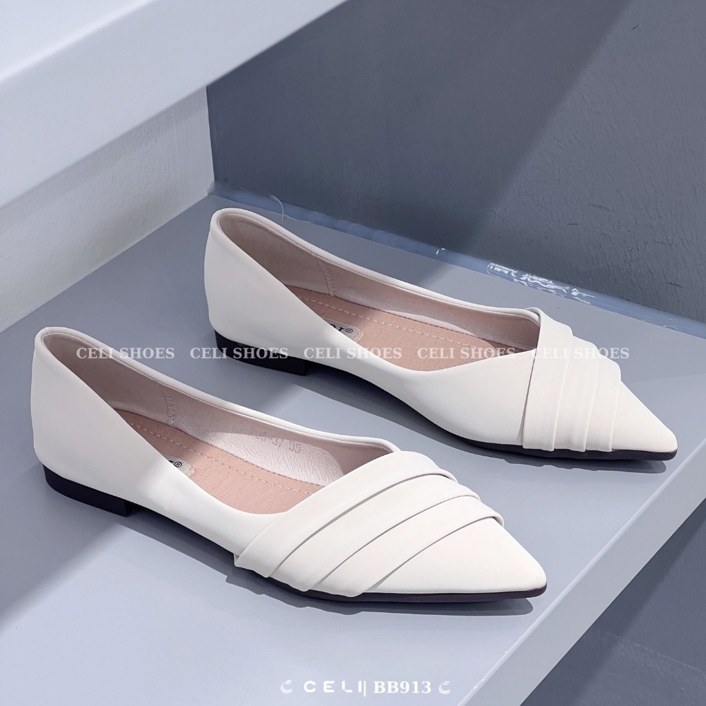 Giày búp bê nữ Celi Shoes 1p bệt da trơn BB913