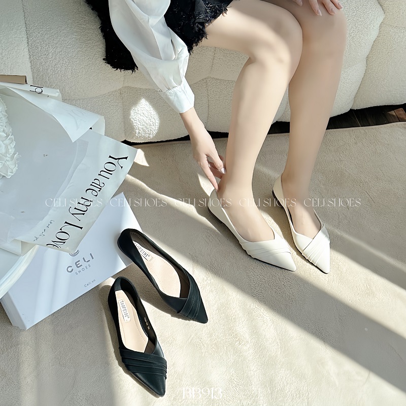 Giày búp bê nữ Celi Shoes 1p bệt da trơn BB913