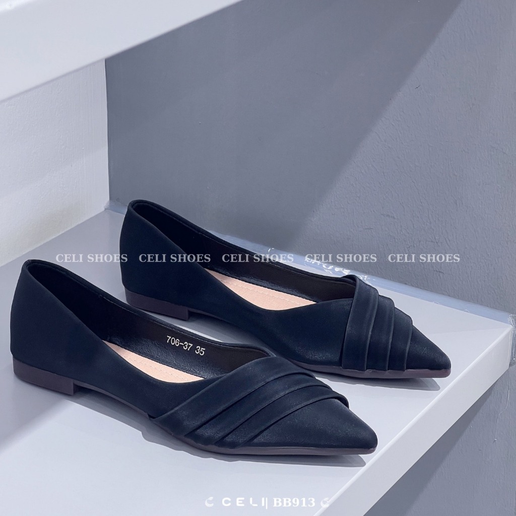 Giày búp bê nữ Celi Shoes 1p bệt da trơn BB913