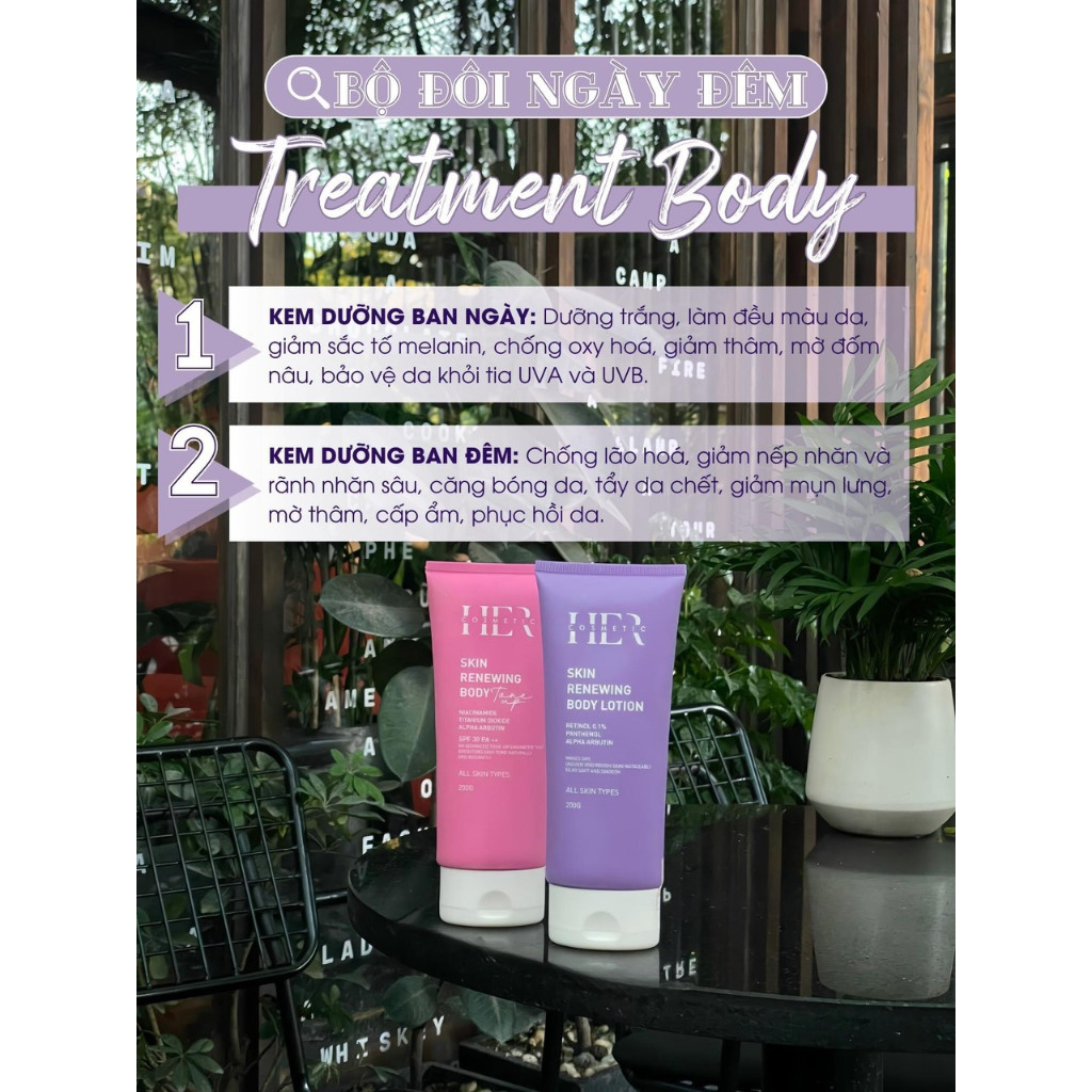Kem Body Dưỡng Trắng Da Toàn Thân Her Cosmetic  - Skin Renewing Body Lotion 200g - Body Lition & Tone Up 30++