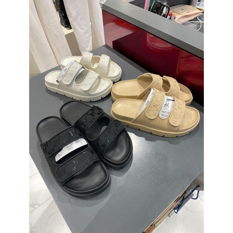 | AUTHENTIC ONLY | Dép MLB cao su quai ngang - MLB CHUNKY BOUNCER TWO STRAP NEWYORK YANKEES