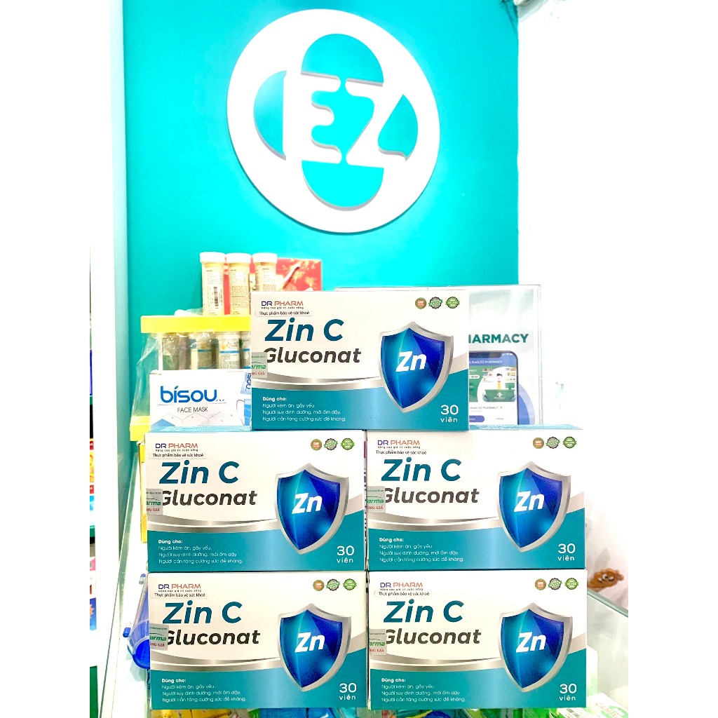 Zin C Gluconat-Bổ sung kẽm và vitamin-Tăng đề kháng,giúp ăn ngon-Hộp 30v-Ezpharmacy